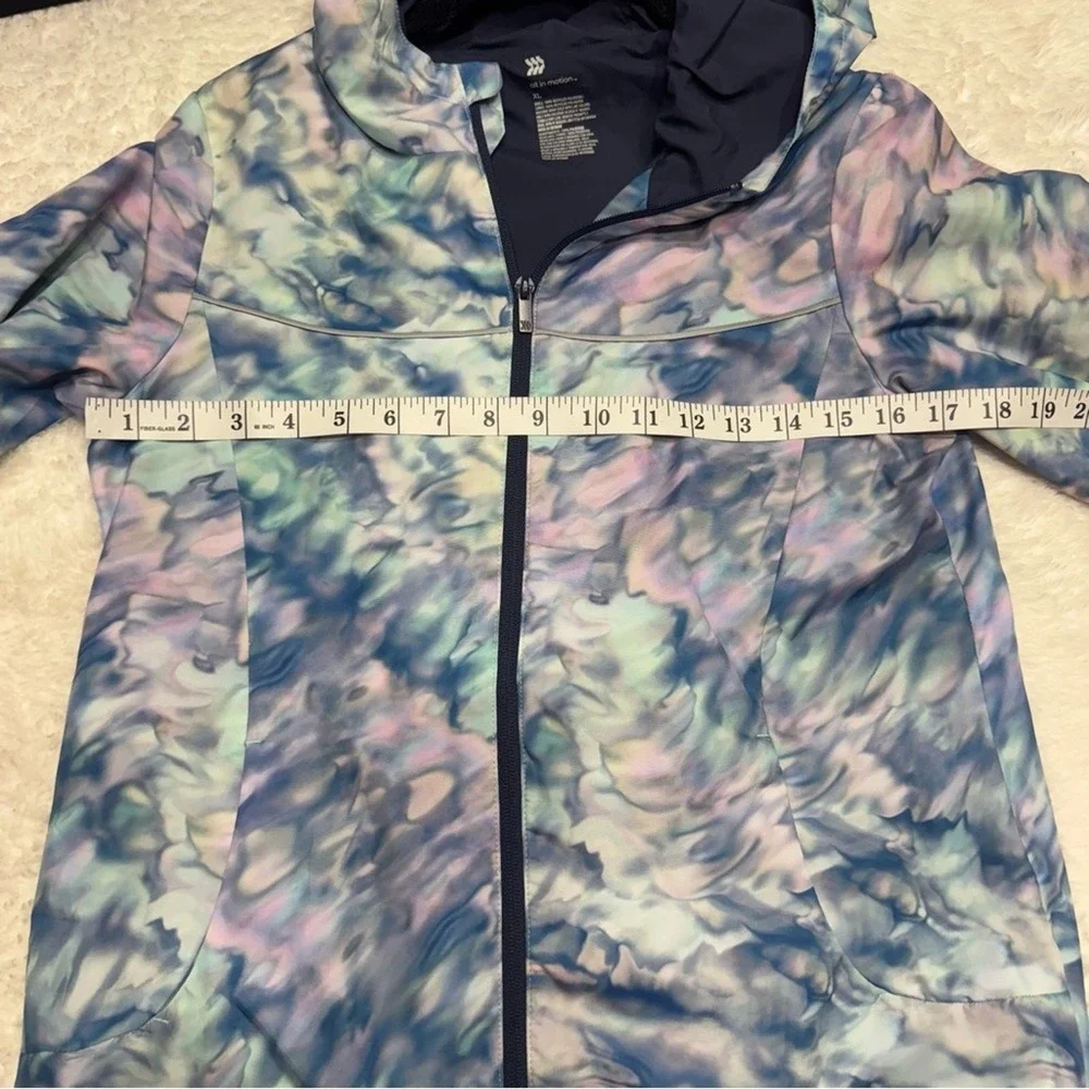 All In Motion‎ Kids Size YXL Tie Dye Rain Jacket Full Zip Hoodie Purple Blue